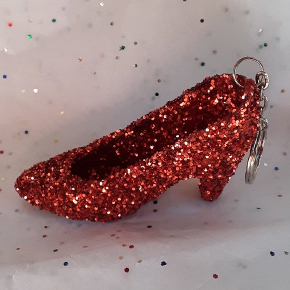 Coming Soon! Ruby Slipper Wizard Oz Inspired Handcrafted Acrylic Keychain Shoe - Picture 2 of 15